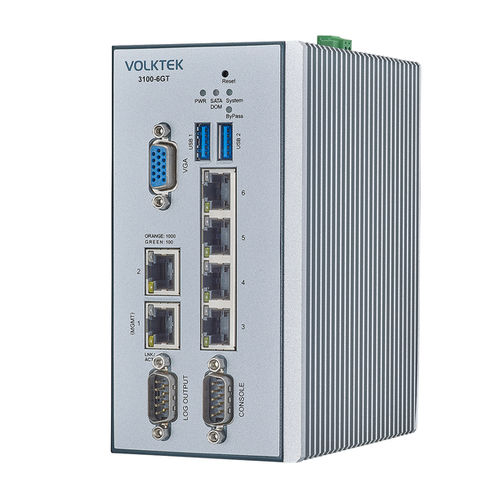 Промышленный межсетевой экран - 3100-6GT-I - Volktek - на DIN-рейке