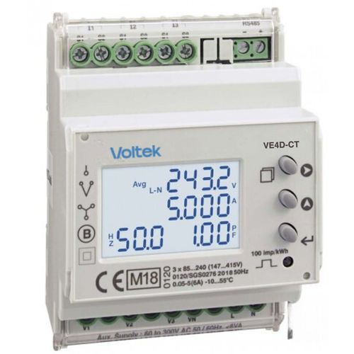 Многофункциональный Электрический счетчик электроэнергии - VE4D-CT - Voltek Energy Limited - трехфазовый / на DIN-рейке / Modbus