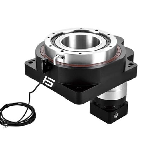 Полый роторный стол - HRT200JS-100-SV2 - Hansheng Automation (Dongguan) Co., Ltd. - с двигателем / горизонтальный