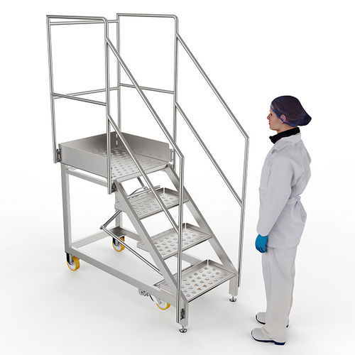Выдвижная лестница из нержавеющей стали - 513/006503-USA - CM Process Solutions LLC - с платформой / подвижная / выдвижная
