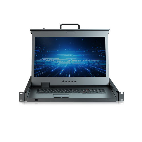 Консольный переключатель KVM для монтажа в стойку - RGD-KVM-1708HCI-CAT5 - Key Technology Rugged System Limited - с клавиатурой / цифровой / с ЖК-монитором