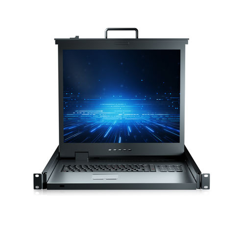 Консольный переключатель KVM для монтажа в стойку - RGD-KVM-1908M-VGA - Key Technology Rugged System Limited - с клавиатурой / цифровой / с ЖК-монитором