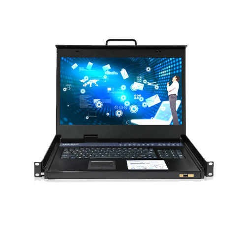 Консольный переключатель KVM для монтажа в стойку - RGD-KVM-1908HCI-CAT5 - Key Technology Rugged System Limited - с клавиатурой / цифровой / с ЖК-монитором