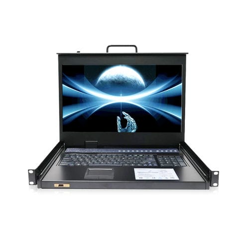 Консольный переключатель KVM для монтажа в стойку - RGD-KVM-1908HD-VGA - Key Technology Rugged System Limited - с клавиатурой / цифровой / с ЖК-монитором