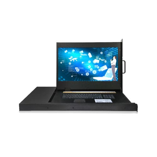 Консольный переключатель KVM для монтажа в стойку - RGD-KVM-21508HD-VGA - Key Technology Rugged System Limited - с клавиатурой / цифровой / с ЖК-монитором