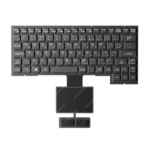 Встраиваемая клавиатура - K-TEK-M290-134-FN-BL-FC-KC-DM+TP85-DML+2K - Key Technology Rugged System Limited - угольный контакт / 2 клавиши мыши / 87 клавиш