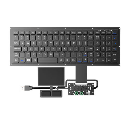 Встраиваемая клавиатура - K-TEK-M340KP-FN-BL-FC-KC-ANA-151B+TP85+2K - Key Technology Rugged System Limited - угольный контакт / 102 клавиши / с сенсорной панелью