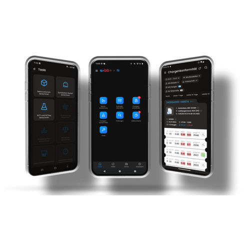 Мобильное приложение качества - s-lab+ - Sauter GmbH Elektrotechnik-Automation - для интерфейса / для лаборатории / для бетоносмесительной установки