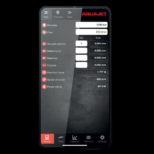 Мобильное приложение для расчетов - Aquajet Systems AB - потока жидкостей / для насоса / автоматизированное