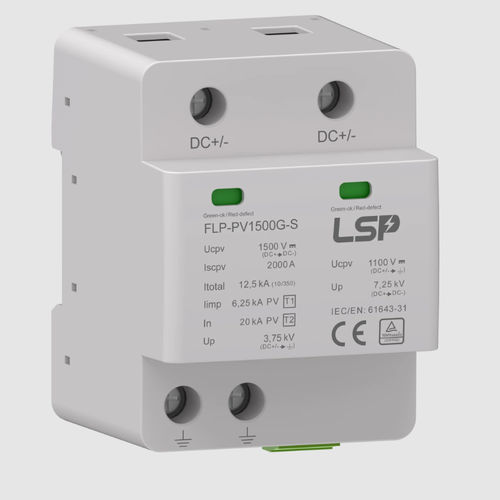 Молниеотвод типа 1+2 - FLP-PV1500G-S - LSP - с выбросом газа / с варистором / постоянный ток