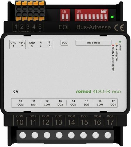 Цифровой выходной модуль - romod 4DO-R eco - Romutec Steuer- u. Regelsysteme GmbH - ModBUS RTU / RS485 / с 4 выходами