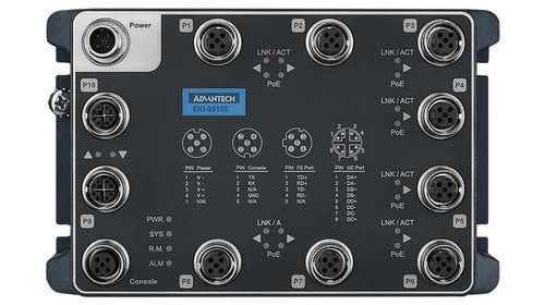 Управляемый коммутатор Ethernet - EKI-9510E-2GMPST - ADVANTECH - 10 портов / гигабит / настенный