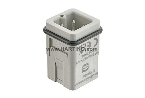 Секторный соединитель - Han 3A - HARTING - наружная резьба / для точной вертикальной установки / заземления