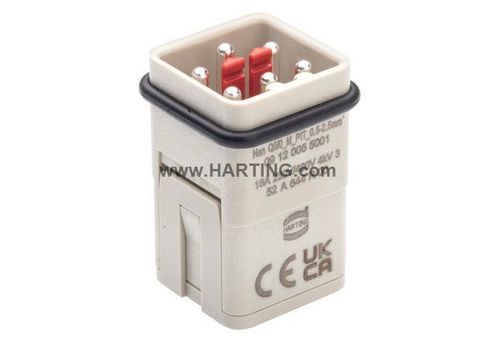 Соединитель для источника электропитания - Han Q5/0_I_M_PIT_0.5-2.5 - HARTING - секторный / наружная резьба / для точной вертикальной установки