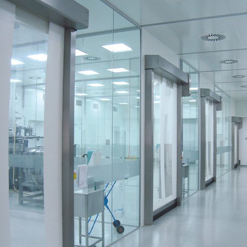 Рулонный ворота - RR300 - ASSA ABLOY Entrance Systems - из нержавеющей стали / для чистого помещения / быстрый
