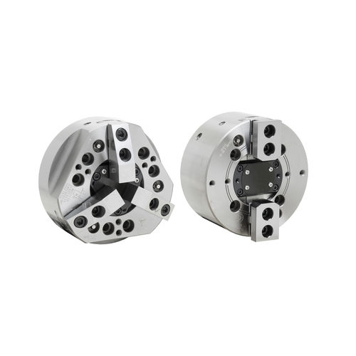 Автоматический токарный патрон - GH-GX - MMK Matsumoto Europe - трехкулачковый / с зажимом / с проходом в центре