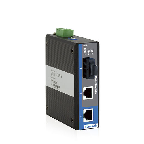 Преобразователь среда - IMC102B-F - 3onedata Co.,Ltd. - Ethernet / на DIN-рейке / 2 порта
