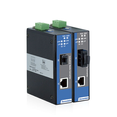 Сред, гигабитовый преобразователь - IMC101GT Series - 3onedata Co.,Ltd. - Ethernet / на DIN-рейке