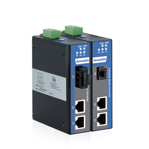 Сред, гигабитовый преобразователь - IMC102GT Series - 3onedata Co.,Ltd. - Ethernet / на DIN-рейке / промышленный