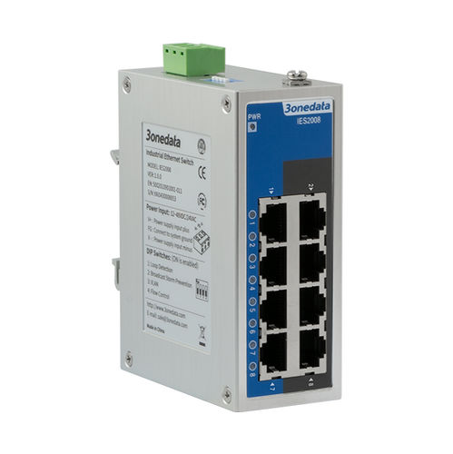 Неуправляемый коммутатор Ethernet - IES2008-8T-P48 - 3onedata Co.,Ltd. - 8 портов / уровня 2 / на DIN-рейке