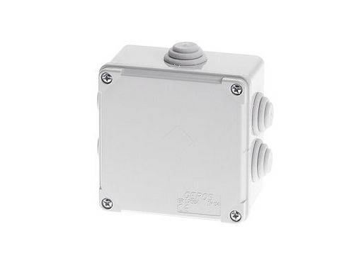Настенная соединительная коробка - 100 x 100 x 60 mm, IP 54 | GR17054 - GEROS - герметичная / из пластика / с эластичными мембранами