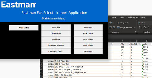 Программное обеспечение вложения - EasiSelect - Eastman Machine Company - для управления / для резального станка / для текстиля