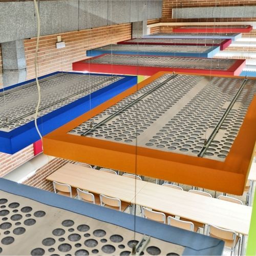 Звукопоглощающая многослойная панель - ACUSTIART - Acústica Integral - Soundproofing - прокладка из синтетических волокон / поверхность из алюминия / для потолков