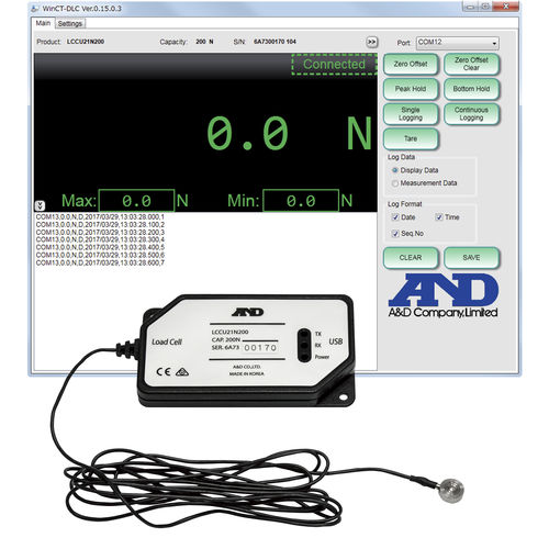 Датчик силы USB - LCCU-21 - A&D COMPANY, LIMITED - при сжатии / тип кнопка / с помощью тензометрического датчика