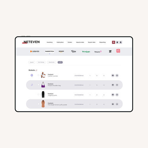 Облачная платформа электронной торговли - Neteven - Gerber Technology, a Lectra company - для хранения данных / для управления данными / для контроля