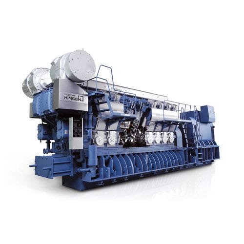 Дизельный двигатель - H32/40 series - Hyundai Heavy Industries-Marine Engine - с несколькими цилиндрами / для электрогенераторной установки / морской