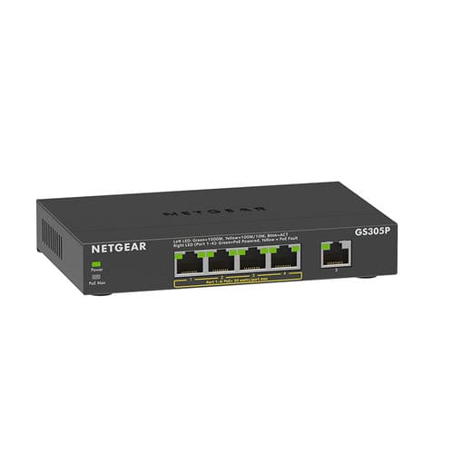 Неуправляемый коммутатор Ethernet - GS305Pv2 - NETGEAR - 5 портов / Gigabit Ethernet / беспроводной