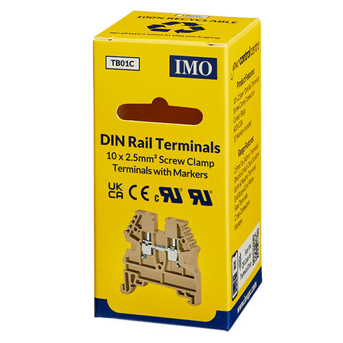 Клеммная колодка на DIN-рейке - TB01C - IMO Precision Controls Limited - с винтовым соединением / из пластмассы / однополюсная