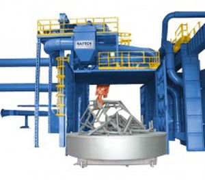 Дробеструйный аппарат с поворотным столом - TT-line - Shandong Kaitai Shot Blasting Machinery Share Co., - для вагона / для сыпучих материалов
