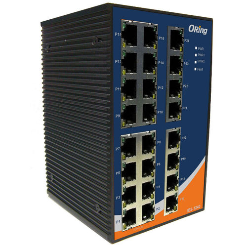 Неуправляемый коммутатор Ethernet - IES-1240 - Oring Industrial Networking Corp. - 10/100BaseT(X) / 24 порта / на DIN-рейке