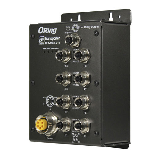 Управляемый коммутатор Ethernet - TES-3080-M12-BP2  - Oring Industrial Networking Corp. - 8 портов / 10/100BaseT(X) / настенный