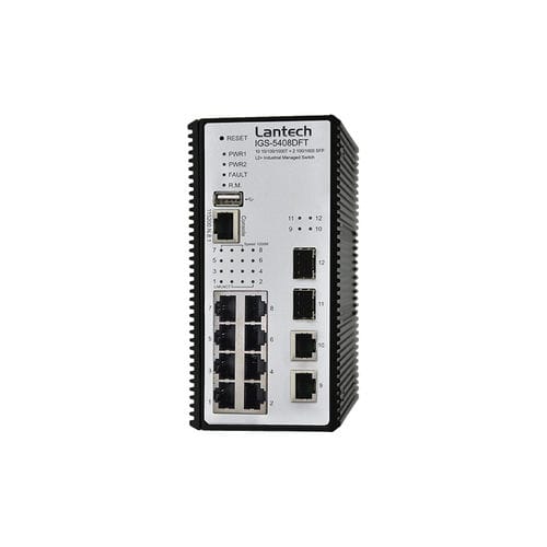 Управляемый коммутатор Ethernet - IGS-5408DFT series - Lantech Communications Europe GmbH - 12 портов / гигабит / на DIN-рейке