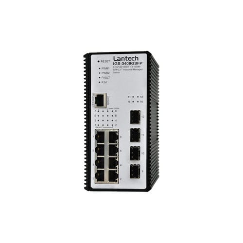 Управляемый коммутатор Ethernet - IGS-3208GSFP series - Lantech Communications Europe GmbH - 10 портов / на DIN-рейке / настенный
