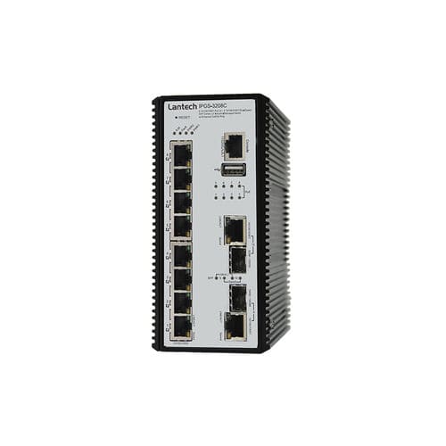 Управляемый коммутатор Ethernet - IPGS-3208C series - Lantech Communications Europe GmbH - 10 портов / гигабит / на DIN-рейке
