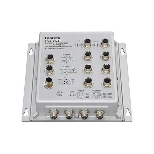 Управляемый коммутатор Ethernet - I(P)ES-5408T - Lantech Communications Europe GmbH - 12 портов / PoE / EN50155