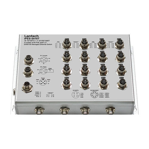 Управляемый коммутатор Ethernet - I(P)ES-5416T series - Lantech Communications Europe GmbH - 16 портов / PoE / EN50155