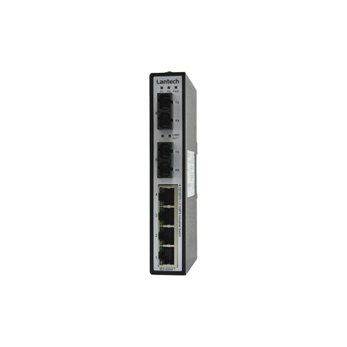 Неуправляемый коммутатор Ethernet - IES-0204FT series - Lantech Communications Europe GmbH - 6 портов / на DIN-рейке / настенный
