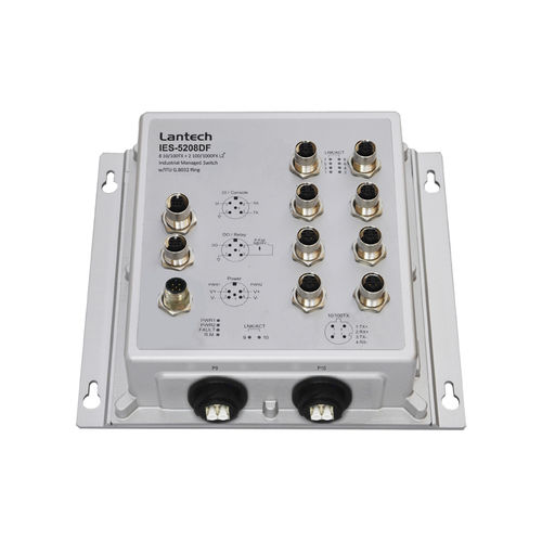 Управляемый коммутатор Ethernet - IES-5208DF series - Lantech Communications Europe GmbH - 10 портов / настенный / EN50155