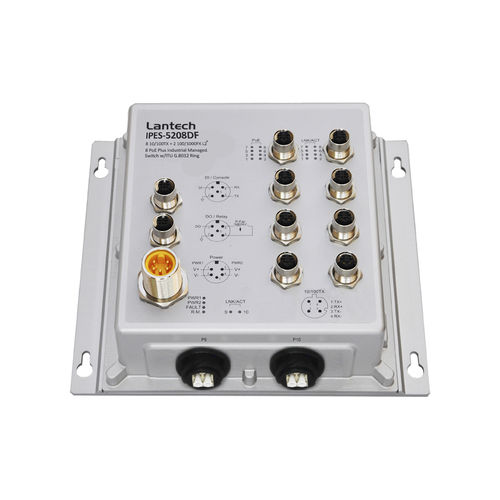 Управляемый коммутатор Ethernet - IPES-5208DF series - Lantech Communications Europe GmbH - 10 портов / гигабит / на DIN-рейке