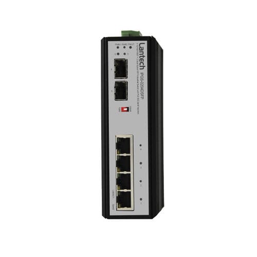 Неуправляемый коммутатор Ethernet - IPGS-0204DSFP series - Lantech Communications Europe GmbH - 6 портов / на DIN-рейке / настенный
