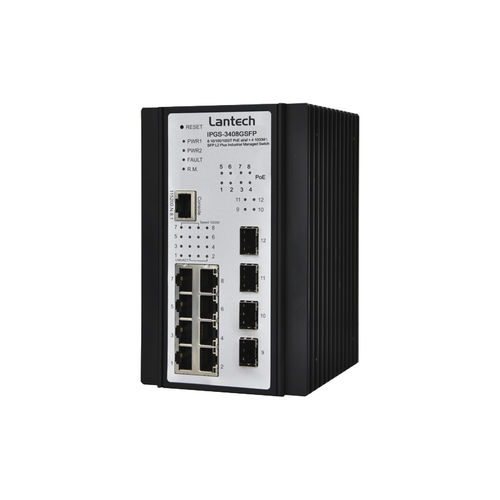 Управляемый коммутатор Ethernet - IPGS-3408GSFP series - Lantech Communications Europe GmbH - 12 портов / гигабит / уровня 2