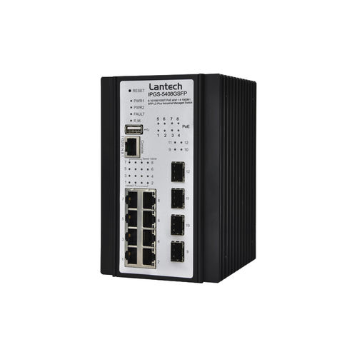 Управляемый коммутатор Ethernet - IPGS-5408GSFP series - Lantech Communications Europe GmbH - 12 портов / гигабит / уровня 2