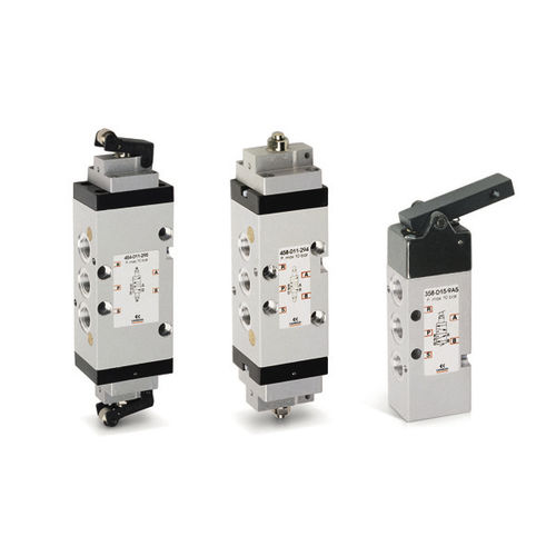 Пневматический распределитель с выдвижным ящиком - 3, 4 series - CAMOZZI AUTOMATION - с механическим управлением / 3/2 каналов / 5/2 канала