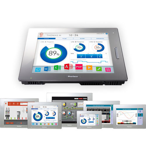 HMI с многоточечным сенсорным экраном - SP5000 series - Pro-face - с резистивным сенсорным экраном / с проекционно-емкостной технологией / встраиваемый