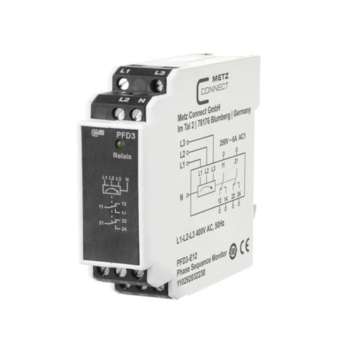Реле для наблюдения порядка чередования фаз - PFD3-E12, 400 V - METZ CONNECT - AC / на DIN-рейке