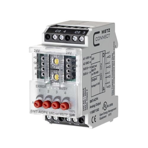 Аналоговый модуль входа/выхода - BMT-AOP4 BACnet MS/TP - METZ CONNECT - BACnet / 4 аналоговых выхода